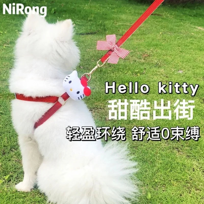 Sanrio Hello Kitty Kuromi My melody pet leash anime dog leash kawaii anti-loosening leash cat cute pet carrier gift wholesale